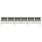 vidaXL Dulap TV, alb, 202x39x43,5 cm, oțel laminat la rece vidaXL Dulap TV, alb, 202x39x43,5 cm, oțel laminat la rece