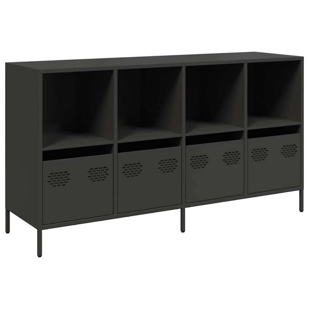 vidaXL Dulap, negru, 135x39x73,5 cm, oțel laminat la rece