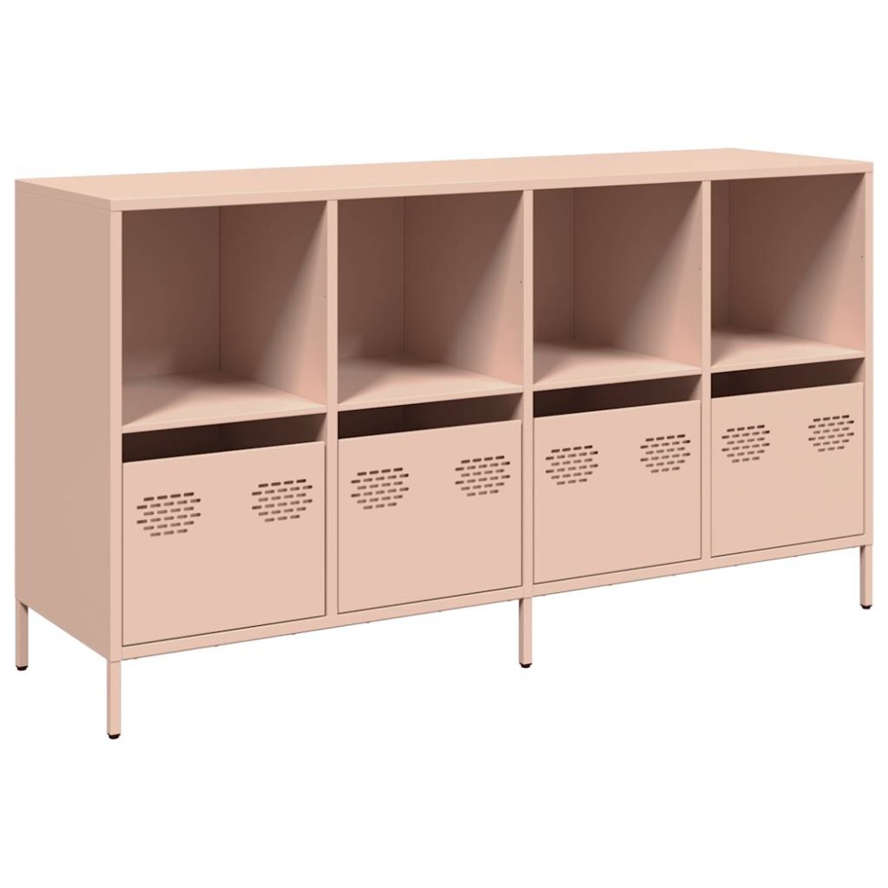 vidaXL Dulap, roz, 135x39x73,5 cm, oțel laminat la rece