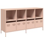 vidaXL Dulap, roz, 135x39x73,5 cm, oțel laminat la rece