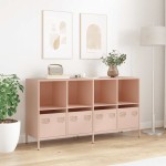 vidaXL Dulap, roz, 135x39x73,5 cm, oțel laminat la rece