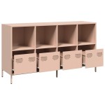 vidaXL Dulap, roz, 135x39x73,5 cm, oțel laminat la rece