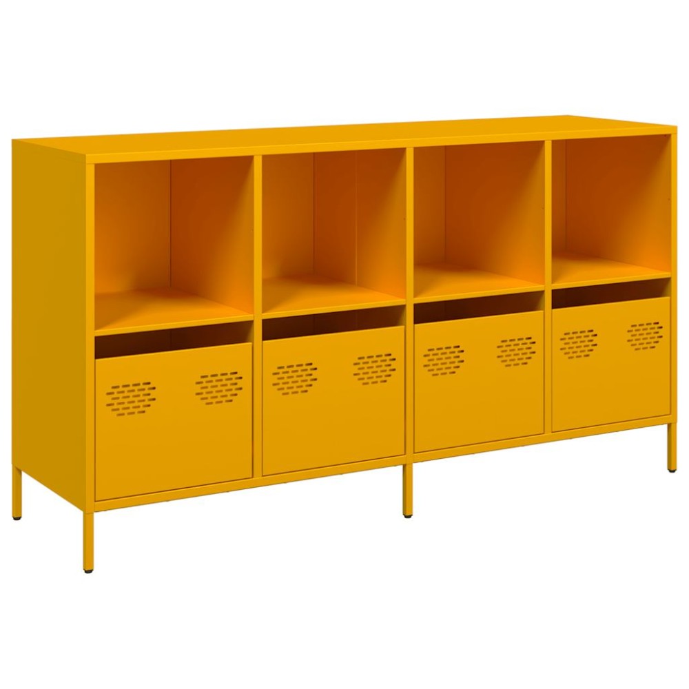 vidaXL Dulap, galben muștar, 135x39x73,5 cm, oțel laminat la rece