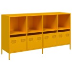 vidaXL Dulap, galben muștar, 135x39x73,5 cm, oțel laminat la rece vidaXL Dulap, galben muștar, 135x39x73,5 cm, oțel laminat la rece