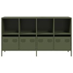 vidaXL Dulap, verde măsliniu, 135x39x73,5 cm, oțel laminat la rece