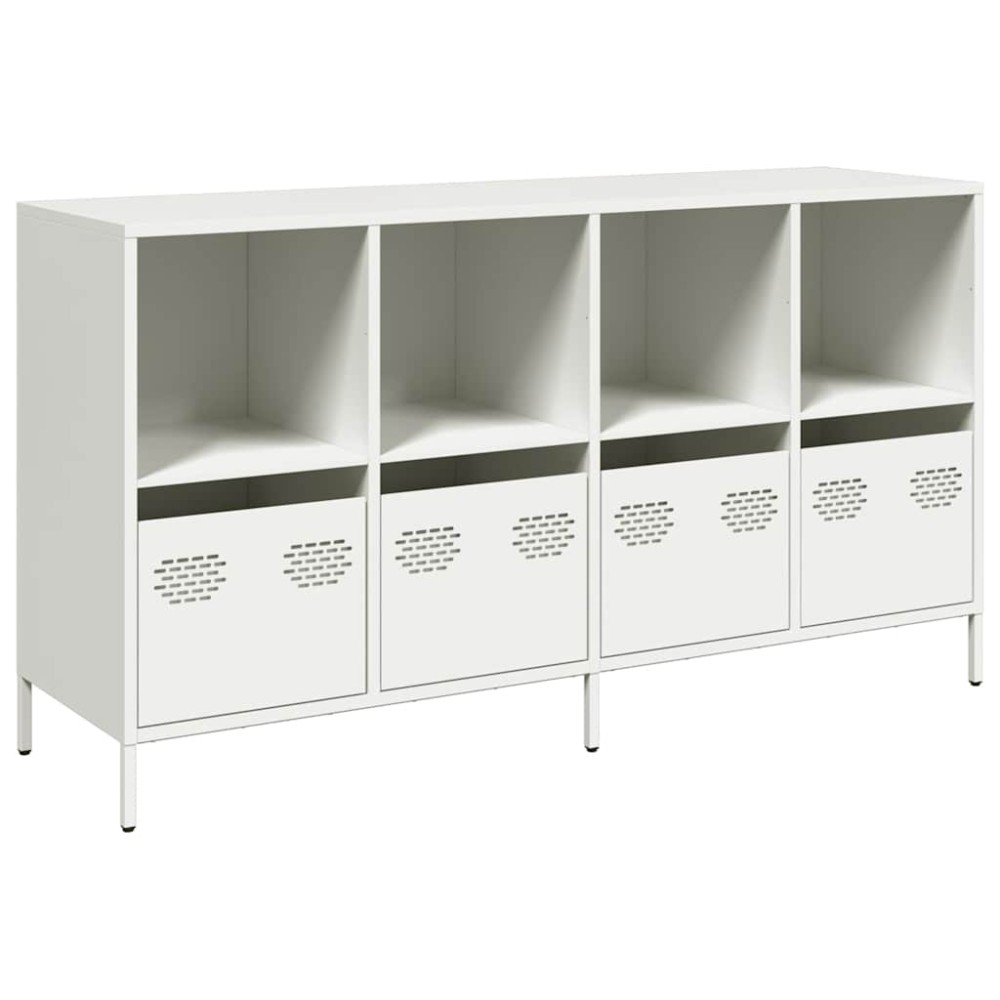 vidaXL Dulap, alb, 135x39x73,5 cm, oțel laminat la rece