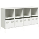 vidaXL Dulap, alb, 135x39x73,5 cm, oțel laminat la rece