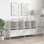 vidaXL Dulap, alb, 135x39x73,5 cm, oțel laminat la rece