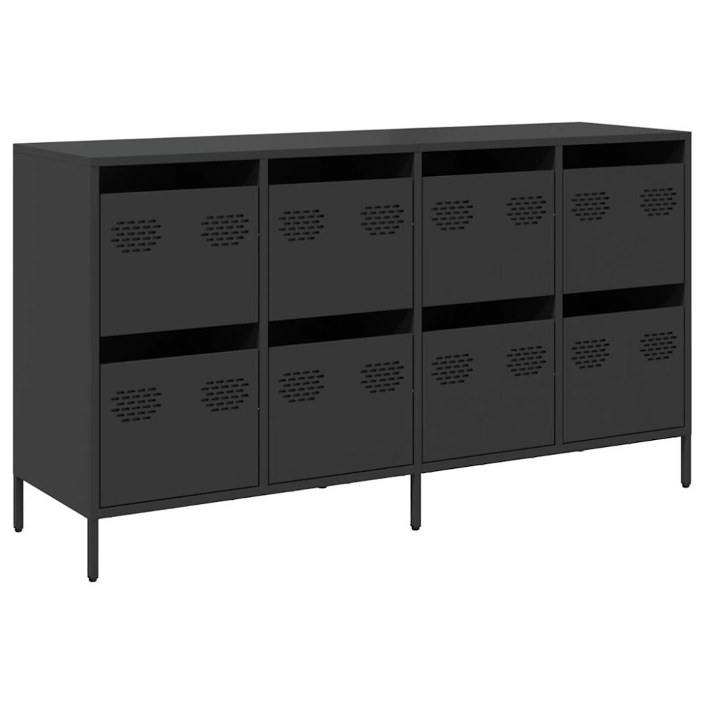 vidaXL Dulap, negru, 135x39x73,5 cm, oțel laminat la rece