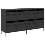 vidaXL Dulap, negru, 135x39x73,5 cm, oțel laminat la rece