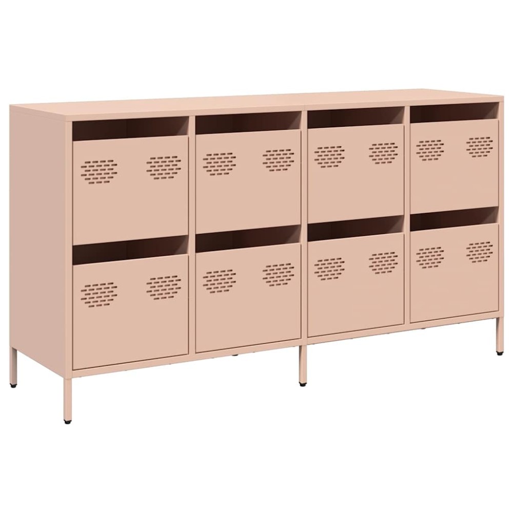 vidaXL Dulap, roz, 135x39x73,5 cm, oțel laminat la rece