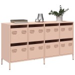 vidaXL Dulap, roz, 135x39x73,5 cm, oțel laminat la rece