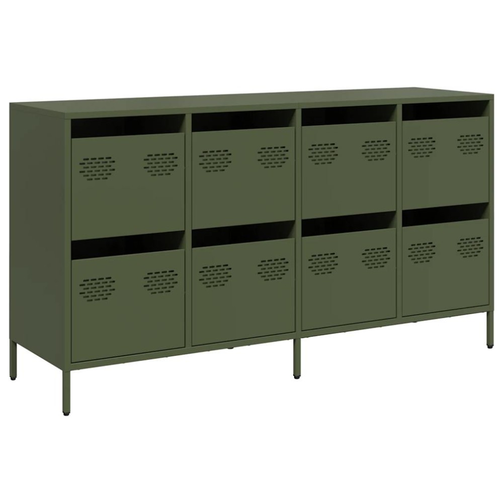 vidaXL Dulap, verde măsliniu, 135x39x73,5 cm, oțel laminat la rece