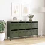 vidaXL Dulap, verde măsliniu, 135x39x73,5 cm, oțel laminat la rece