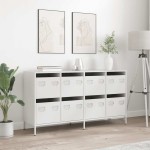 vidaXL Dulap, alb, 135x39x73,5 cm, oțel laminat la rece