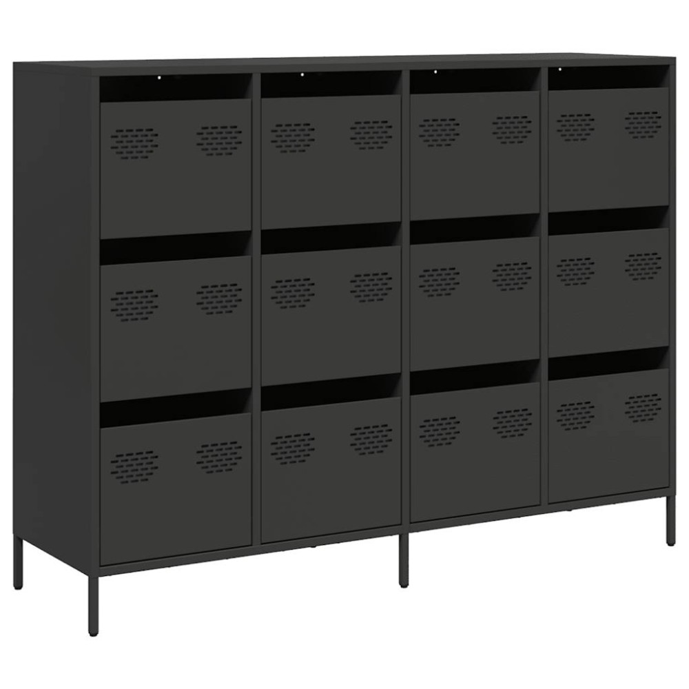 vidaXL Dulap, negru, 135x39x103,5 cm, oțel laminat la rece
