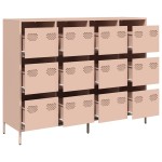 vidaXL Dulap, roz, 135x39x103,5 cm, oțel laminat la rece