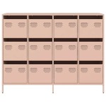 vidaXL Dulap, roz, 135x39x103,5 cm, oțel laminat la rece