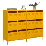 vidaXL Dulap, galben muștar, 135x39x103,5 cm, oțel laminat la rece vidaXL Dulap, galben muștar, 135x39x103,5 cm, oțel laminat la rece