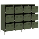 vidaXL Dulap, verde măsliniu, 135x39x103,5 cm, oțel laminat la rece