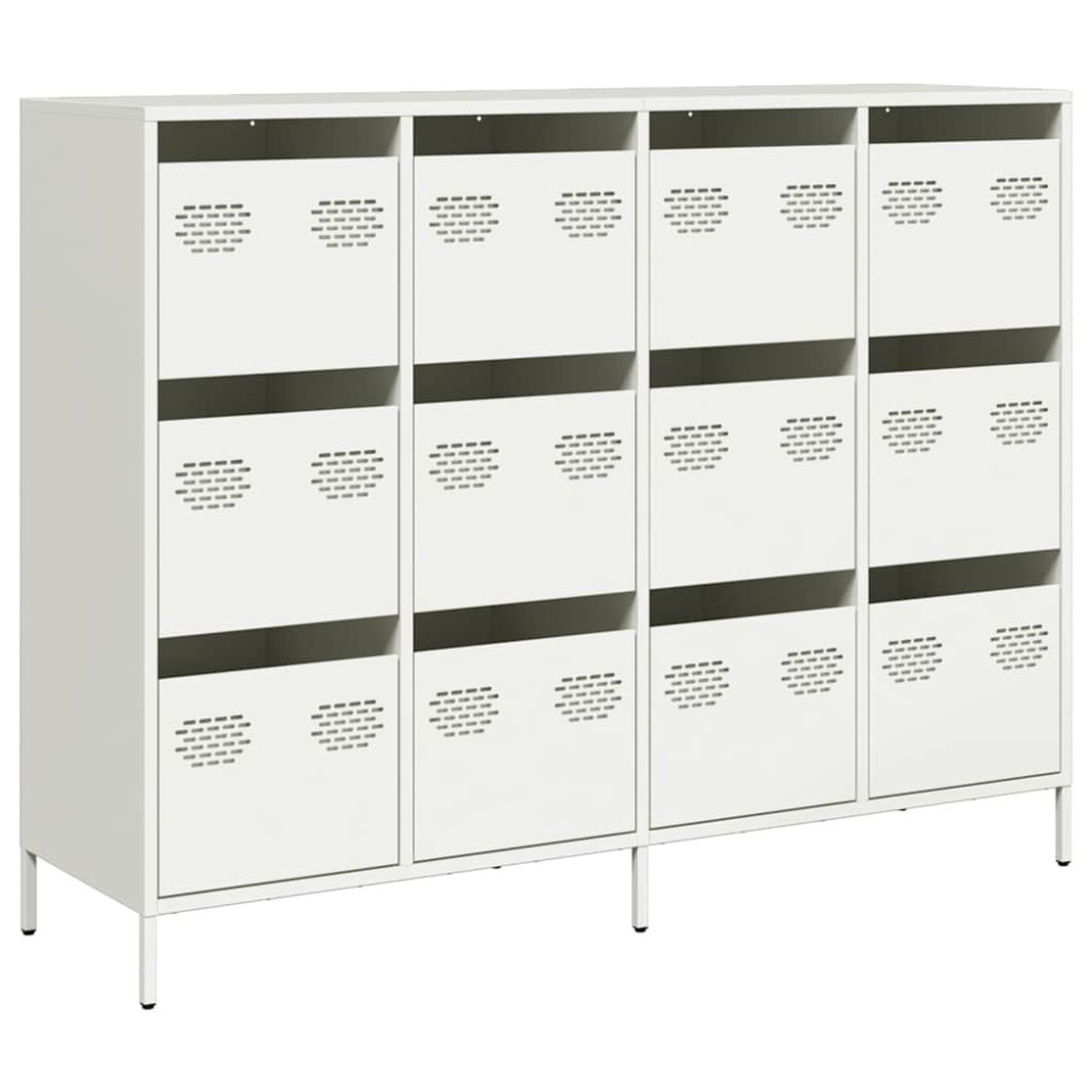 vidaXL Dulap, alb, 135x39x103,5 cm, oțel laminat la rece