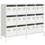vidaXL Dulap, alb, 135x39x103,5 cm, oțel laminat la rece