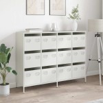 vidaXL Dulap, alb, 135x39x103,5 cm, oțel laminat la rece