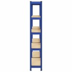 vidaXL Rafturi de depozitare cu 5 niveluri, 2 buc., albastru oțel/lemn vidaXL Rafturi de depozitare cu 5 niveluri, 2 buc., albastru oțel/lemn