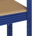 vidaXL Set 2 rafturi cu 5 straturi din oțel albastru și lemn prelucrat vidaXL Set 2 rafturi cu 5 straturi din oțel albastru și lemn prelucrat