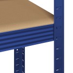 vidaXL Set 2 rafturi cu 5 straturi din oțel albastru și lemn prelucrat vidaXL Set 2 rafturi cu 5 straturi din oțel albastru și lemn prelucrat