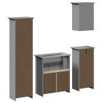 vidaXL Set de mobilier de baie din 4 piese lemn masiv de pin gri vidaXL Set de mobilier de baie din 4 piese lemn masiv de pin gri