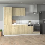 vidaXL Set dulapuri de bucătărie “Lyon” 7 piese stejar sonoma vidaXL Set dulapuri de bucătărie “Lyon” 7 piese stejar sonoma