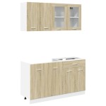 vidaXL Set dulapuri de bucătărie 4 piese stejar sonoma, lemn prelucrat