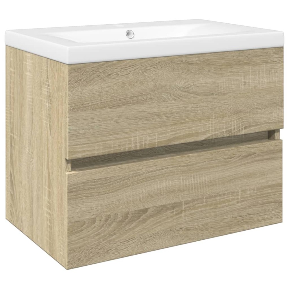 vidaXL Set mobilier de baie, 2 piese, ceramică și lemn prelucrat