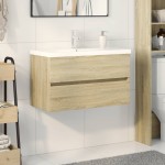 vidaXL Set mobilier de baie, 2 piese, ceramică și lemn prelucrat vidaXL Set mobilier de baie, 2 piese, ceramică și lemn prelucrat