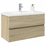 vidaXL Set mobilier de baie, 2 piese, ceramică și lemn prelucrat vidaXL Set mobilier de baie, 2 piese, ceramică și lemn prelucrat