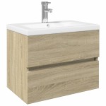 vidaXL Set mobilier de baie, 2 piese, ceramică și lemn prelucrat vidaXL Set mobilier de baie, 2 piese, ceramică și lemn prelucrat