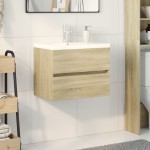 vidaXL Set mobilier de baie, 2 piese, ceramică și lemn prelucrat vidaXL Set mobilier de baie, 2 piese, ceramică și lemn prelucrat