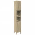 vidaXL Set mobilier de baie, 3 piese, stejar sonoma, lemn prelucrat vidaXL Set mobilier de baie, 3 piese, stejar sonoma, lemn prelucrat