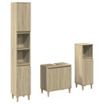vidaXL Set mobilier de baie, 3 piese, stejar sonoma, lemn prelucrat vidaXL Set mobilier de baie, 3 piese, stejar sonoma, lemn prelucrat