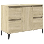 vidaXL Set mobilier de baie, 3 piese, stejar sonoma, lemn prelucrat