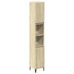 vidaXL Set mobilier de baie, 3 piese, stejar sonoma, lemn prelucrat
