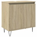 vidaXL Set mobilier de baie, 3 piese, stejar sonoma, lemn prelucrat vidaXL Set mobilier de baie, 3 piese, stejar sonoma, lemn prelucrat