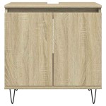 vidaXL Set mobilier de baie, 3 piese, stejar sonoma, lemn prelucrat vidaXL Set mobilier de baie, 3 piese, stejar sonoma, lemn prelucrat