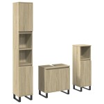 vidaXL Set mobilier de baie, 3 piese, stejar sonoma, lemn prelucrat vidaXL Set mobilier de baie, 3 piese, stejar sonoma, lemn prelucrat