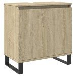 vidaXL Set mobilier de baie, 3 piese, stejar sonoma, lemn prelucrat vidaXL Set mobilier de baie, 3 piese, stejar sonoma, lemn prelucrat