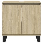 vidaXL Set mobilier de baie, 3 piese, stejar sonoma, lemn prelucrat vidaXL Set mobilier de baie, 3 piese, stejar sonoma, lemn prelucrat