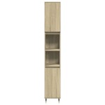 vidaXL Set mobilier de baie, 3 piese, stejar sonoma, lemn prelucrat