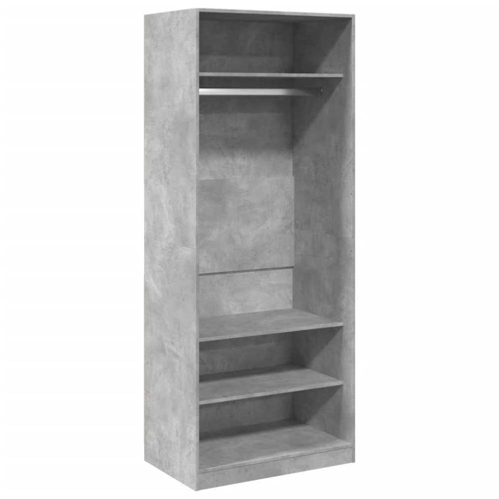 vidaXL Șifonier, gri beton, 80x50x200 cm, lemn prelucrat
