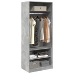 vidaXL Șifonier, gri beton, 80x50x200 cm, lemn prelucrat vidaXL Șifonier, gri beton, 80x50x200 cm, lemn prelucrat